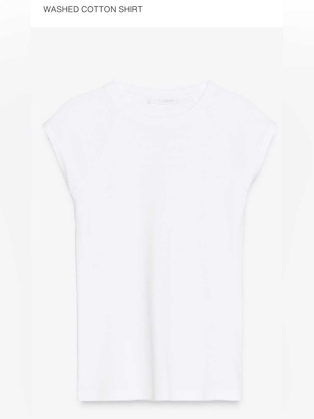 Zara White Washed Cotton Short Sleeve Tee Sz S